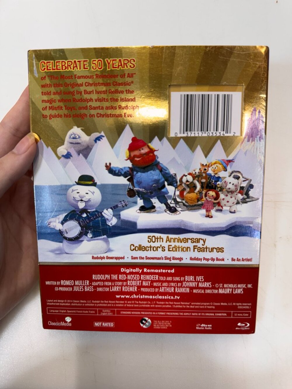 Rudolph the Red-Nosed Reindeer 50th Anniversary [Blu-ray DVD] Disc Tested - Picture 2 of 4